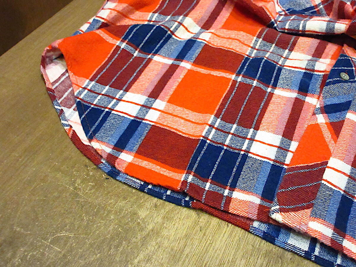 ビンテージ80's○BIG YANKチェック柄長袖プリントネルシャツsize XXL