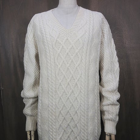 フィッシャーマンニット　古着　vintage 80s Kilspindie SCOTLAND アランニット ウールセーター