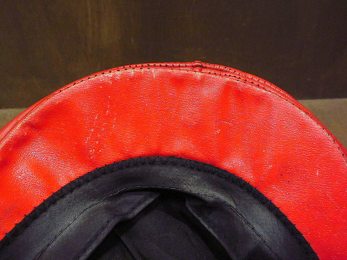 ビンテージ70's○レザーハンチング帽赤size M○220105s5-m-cp