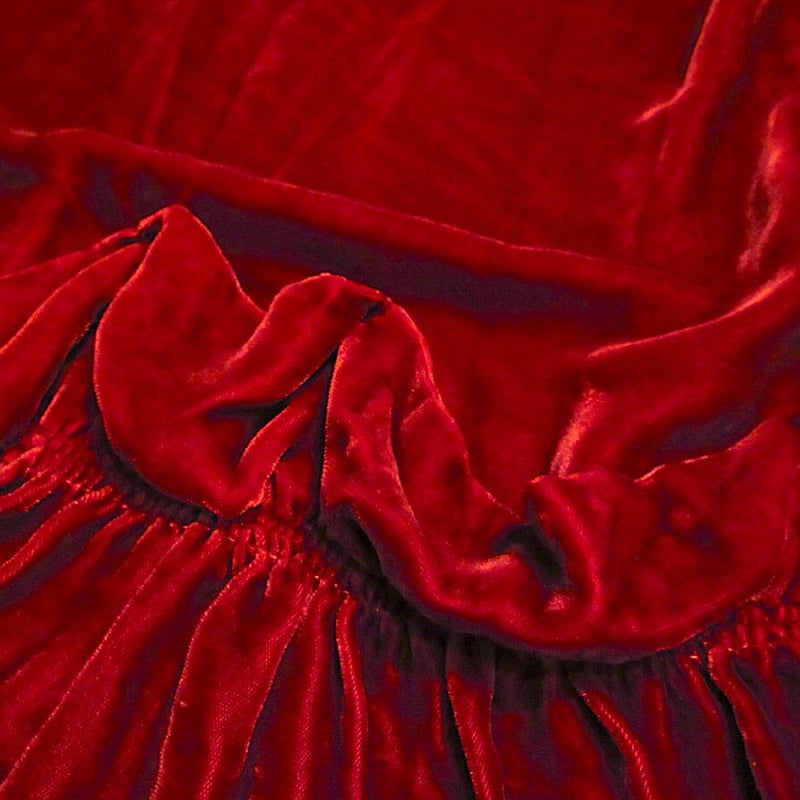 ビンテージ~40's○ベロア長袖ワンピース赤○230722m6-w-lsdrs無地