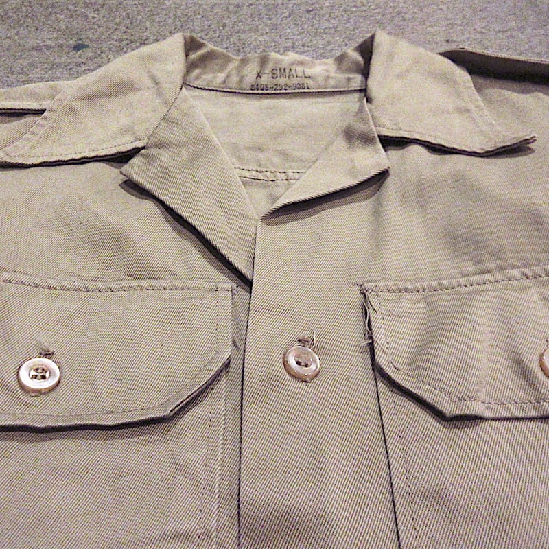 ビンテージ40's50's○U.S.ARMY半袖チノシャツカーキsize XS○250610m