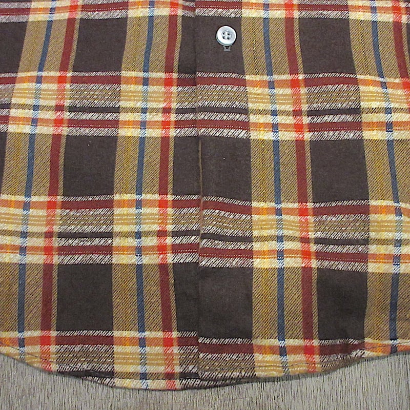 ビンテージ70's○DEADSTOCK Searsチェックプリントネルシャツsize S○25