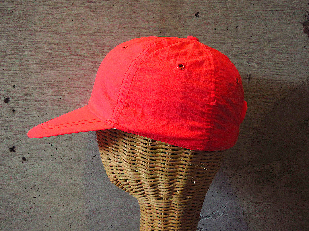 ビンテージ　ヴィンテージ　キャップ　サイズS/M レッド ビンテージ90's○6パネルナイロンキャップネオンレッド○240615k5-m-cp