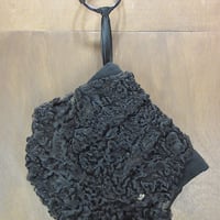 ビンテージ40’s●マフハンドウォームバッグ黒●250316z5-bag-otハンドバッグポーチ鞄レトロ