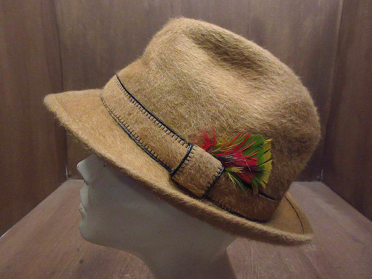 ビンテージ70's○STETSON 3X BEAVERフェドラハットベージュ6 7/8○220