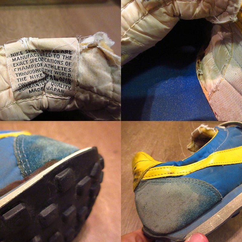 ビンテージ70's○NIKEワッフルトレーナー青×黄○200906n6-m-snk-29cm