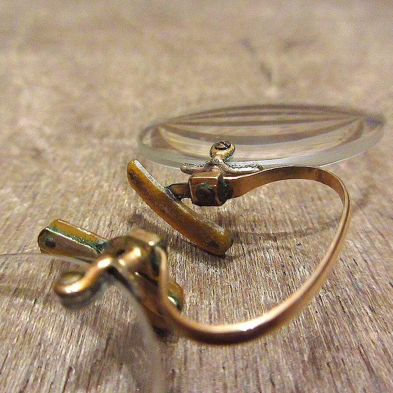 ビンテージ~40's○Cブリッジ型フィンチ眼鏡○221215i1-eygls 20s30sアン