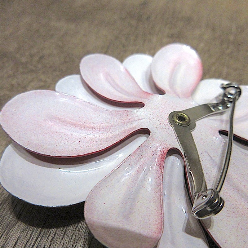 ビンテージ60's70's○フラワーブローチ赤×ピンク○251123z8-brc花