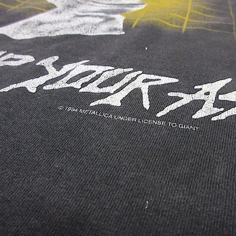 ビンテージ90's●METALLICA METAL UP YOUR ASSプリントTシャツ黒size XL●251020n3-m-tsh-bnメタリカバンドフェードメンズ古着