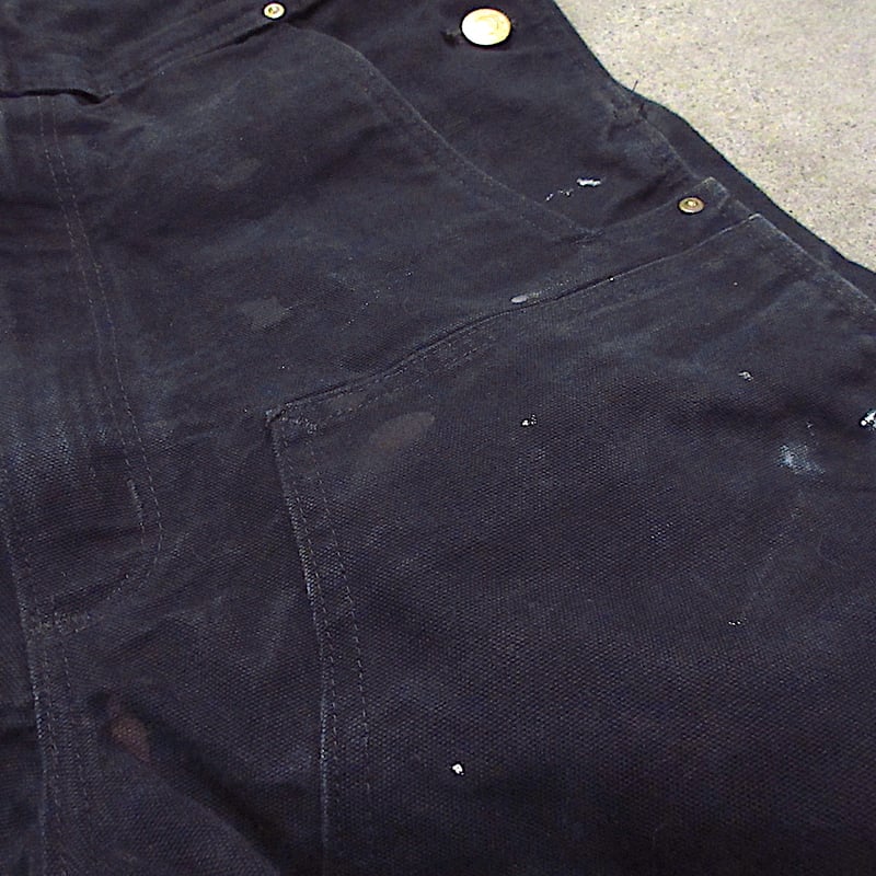 Carharttダブルニーダックオーバーオール黒実寸W86cm○240415m1