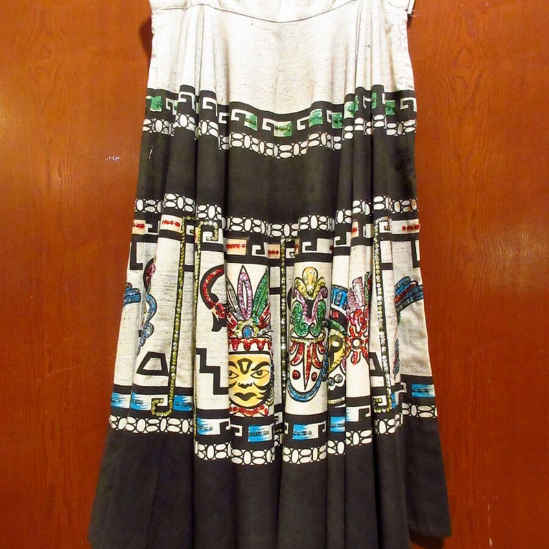 ビンテージvintageサーキュラースカートmexicanメキシカンスカート 50年代 50s メキシコ製 Chiquis フレア サーキュラー ロング