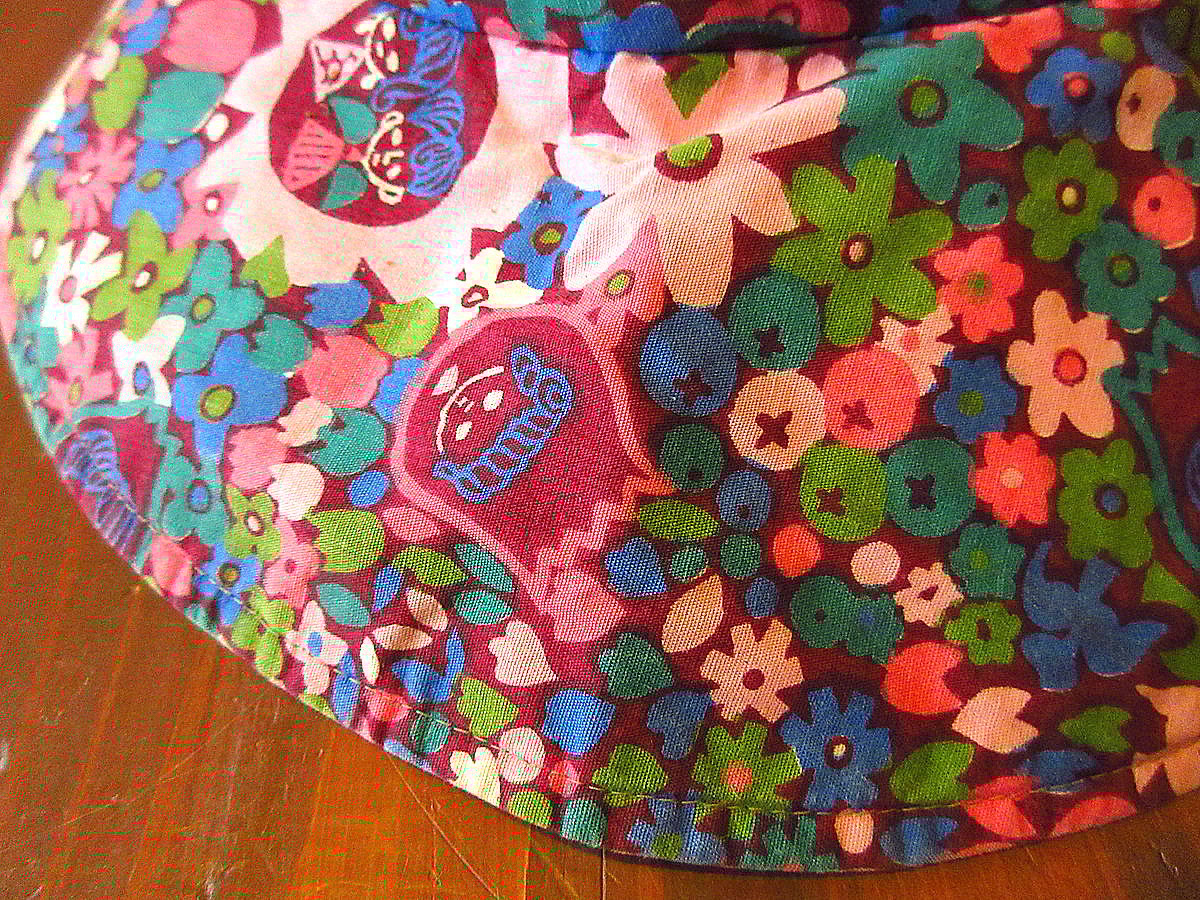ビンテージ60's70's○レディースレトロ花柄コットンハット