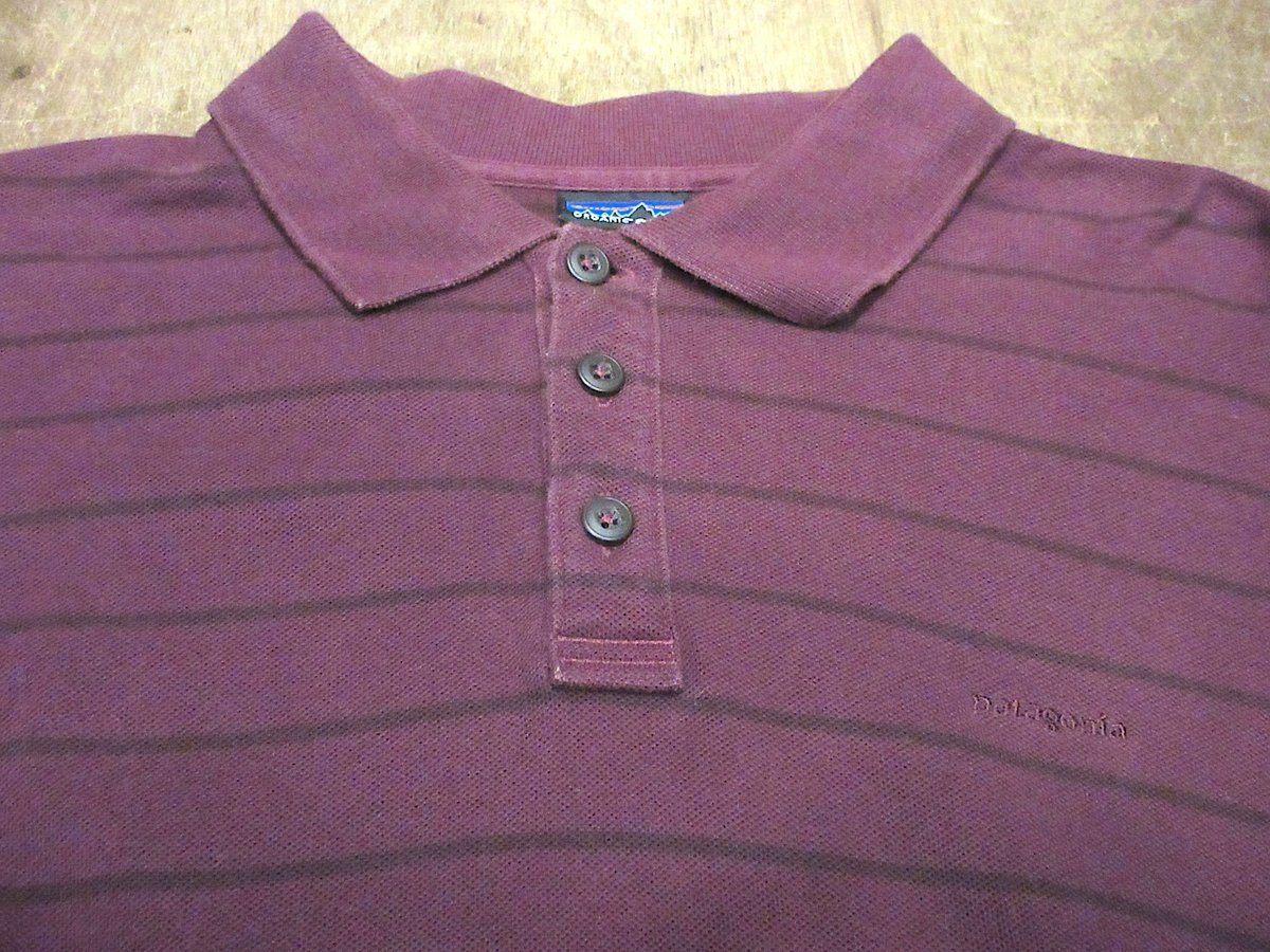Patagoniaボーダーオーガニックコットン長袖ポロシャツsize M 