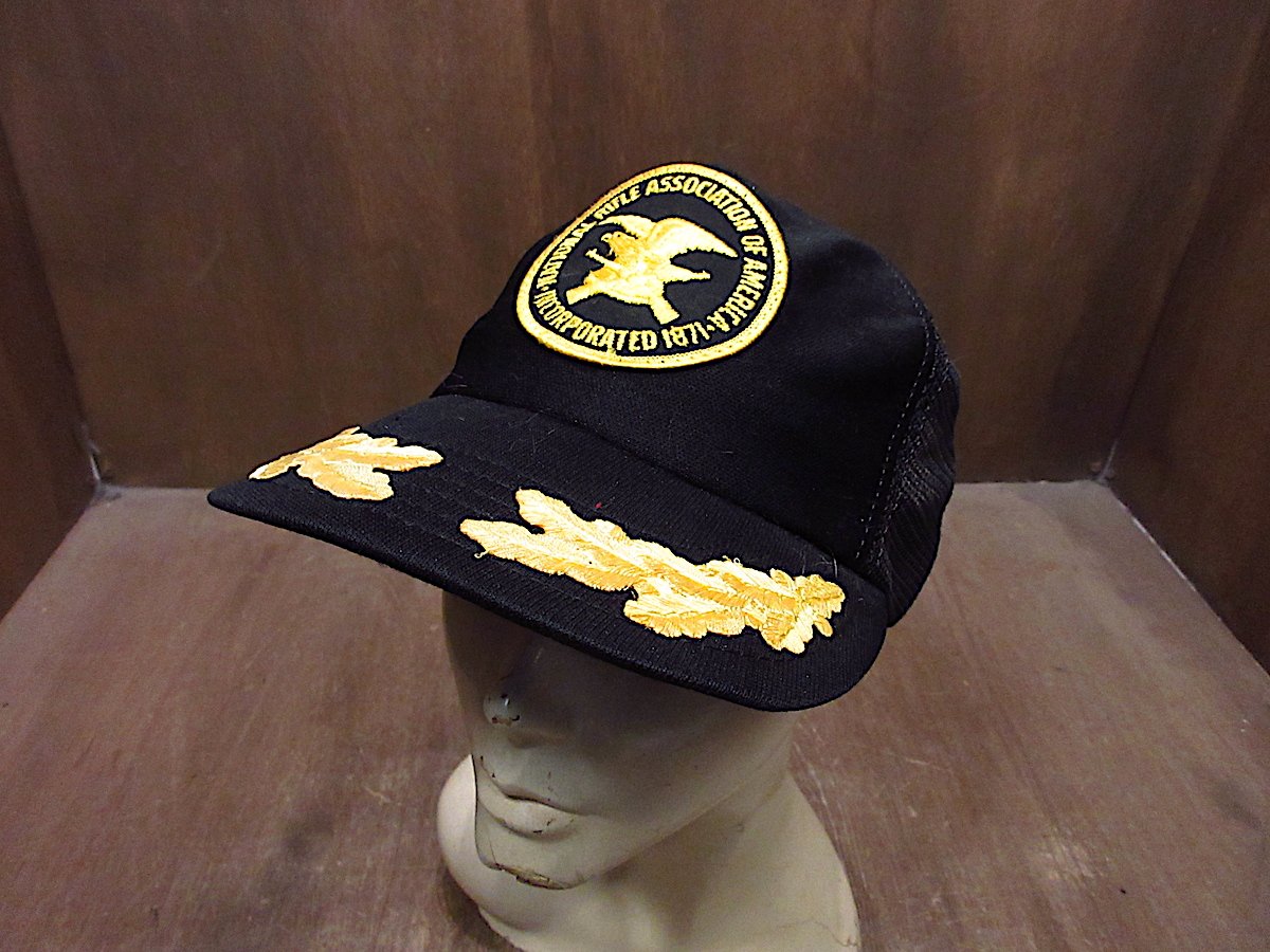 ビンテージ80's○NRAワッペン付き6パネルメッシュキャップ黒 ビンテージ80's○NRAワッペン付き6パネルメッシュキャップ黒