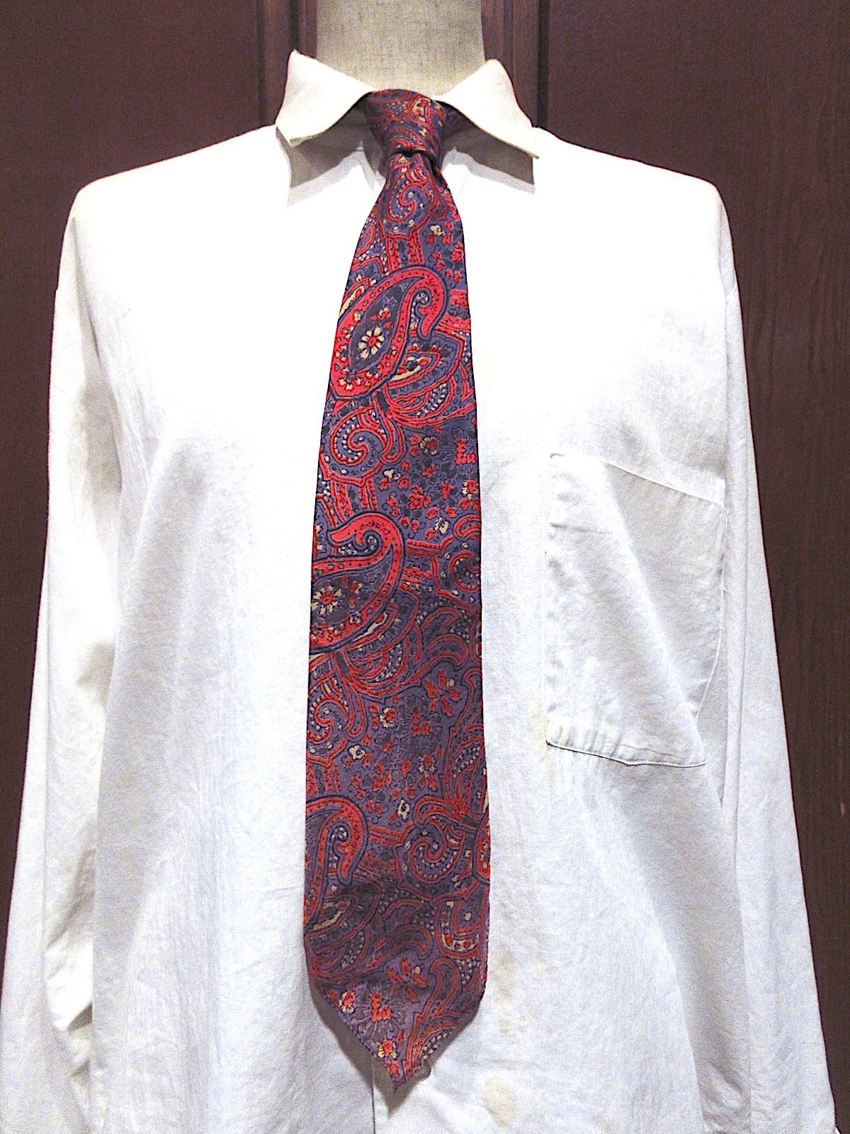 ビンテージ30's40's○ペイズリー柄シルクネクタイ○260202m7-nct