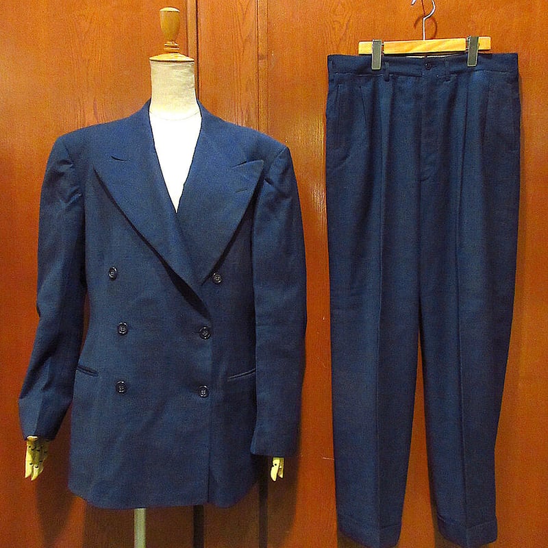 30’s 40’s ダブルスーツ ビンテージ30's40's○Clothcraftチェックウールダブルスーツツーピース