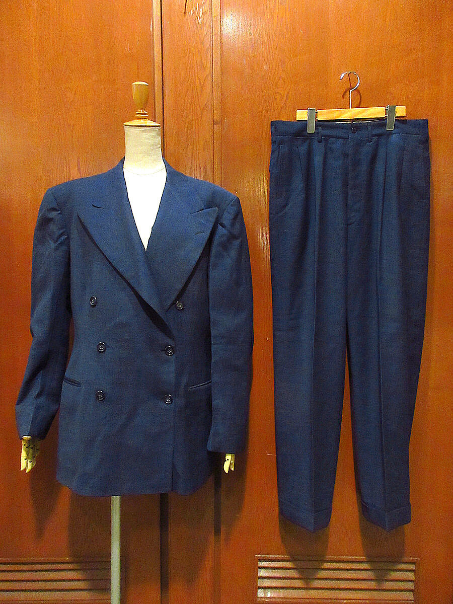 ビンテージ30's40's○Clothcraftチェックウールダブルスーツツーピース ビンテージ30's40's○Clothcraftチェックウールダブルスーツツーピース