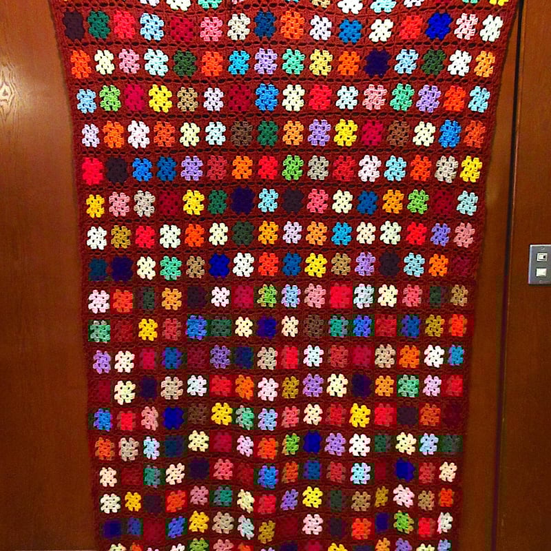 【USA vintage】グラニーブランケット　スクエア　アメリカ　ビンテージ USA vintage】granny blanket グラニーブランケット スクエア