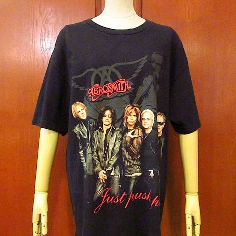 ビンテージ2000's○Aerosmith Just Push Play 全米ツアーTシャツ黒...