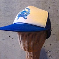 ビンテージ90’s●DEADSTOCK MOUNT RAINIER 5パネルスナップバックメッシュキャップ白×青●250804z8-m-cp-bbメンズ帽子