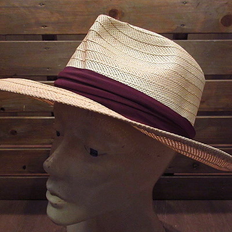麦わら　過去 ビンテージ30's40's○J.C.PENNEY COストローハット7 1/8○200607n