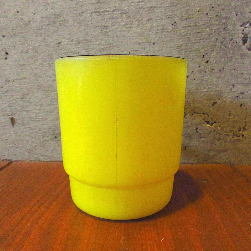 ビンテージ○Fire Kingスタッキングマグ黄○240309k3-frk