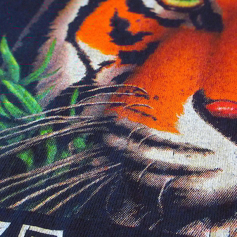 ビンテージ90's○Human i TeesタイガープリントTシャツ黒size XL○2410