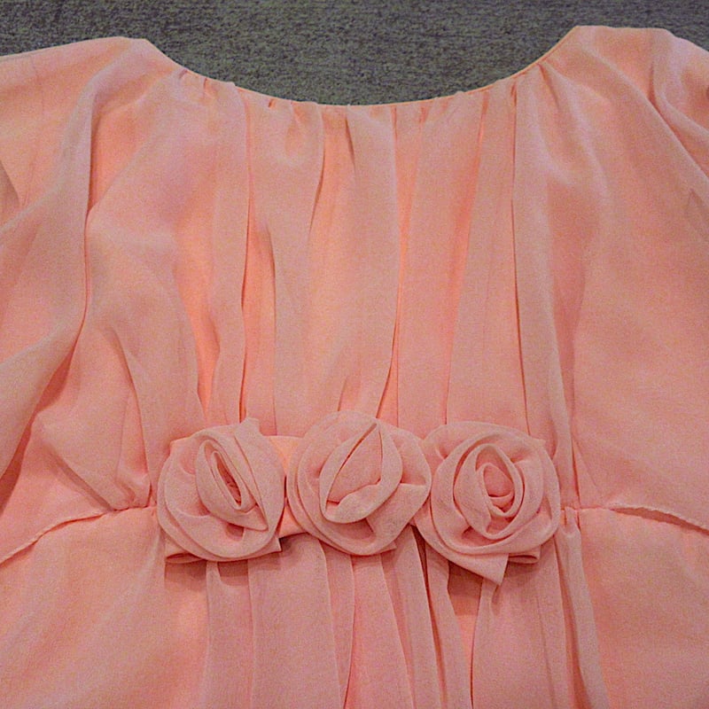 古着 ビンテージ 70s ワンピース サーモンピンク デッドストック 古着 ビンテージ 70s ワンピース サーモンピンク デッドストック