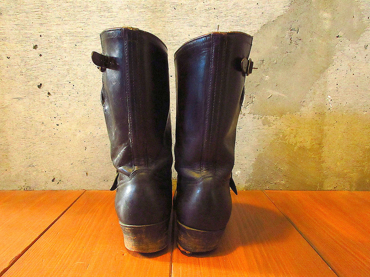 ビンテージ40's50's○エンジニアブーツ黒size 7 1/2○240227k2-m-bt
