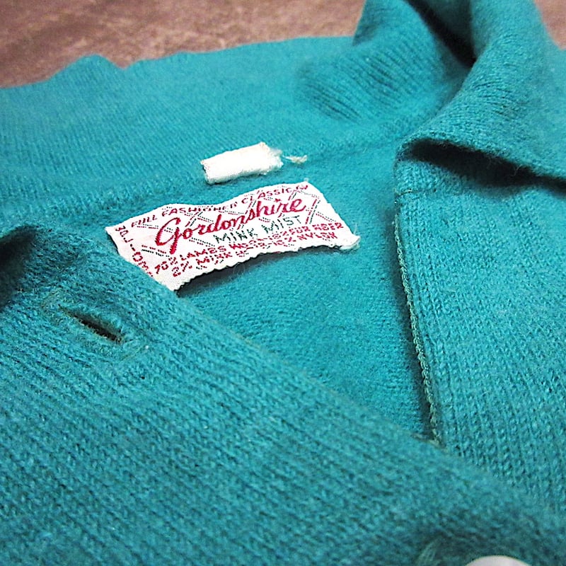 ビンテージ50's60's○Gordonshireレディース襟付きウールカーディガン