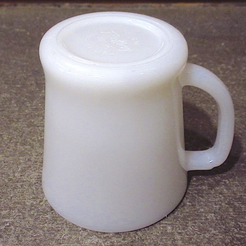 ビンテージ○Fire King Dハンドルマグ白○260306z6-frk