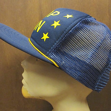 ビンテージ90’s●DEADSTOCK TOP GUN 5パネルスナップバックメッシュキャップ紺●250216z6-m-cp-bbトラッカー帽子