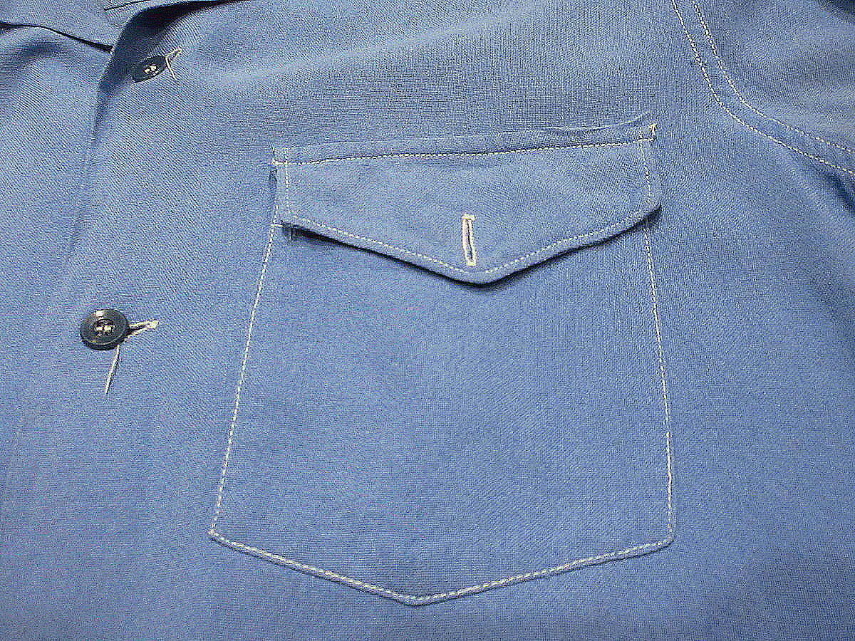 ビンテージ40's○HERCULES長袖レーヨンシャツ水色○240828i3-m ビンテージ40's○HERCULES長袖レーヨンシャツ水色○240828i3-m