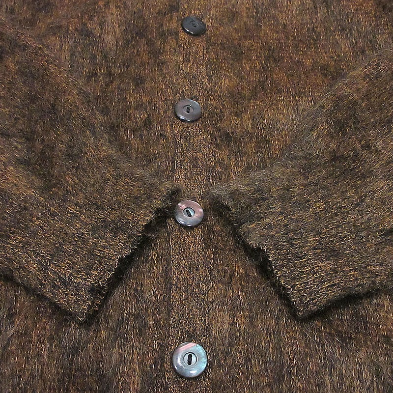 ブラウン モヘアカーディガン　ビンテージ 60's 60'S Sears Mohair Cardigan Made in USA BLACK BROWN/L 60年代