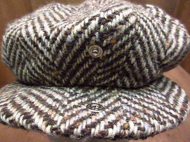 ビンテージ○Jonathan Richard 8パネルツイードキャスケットXL