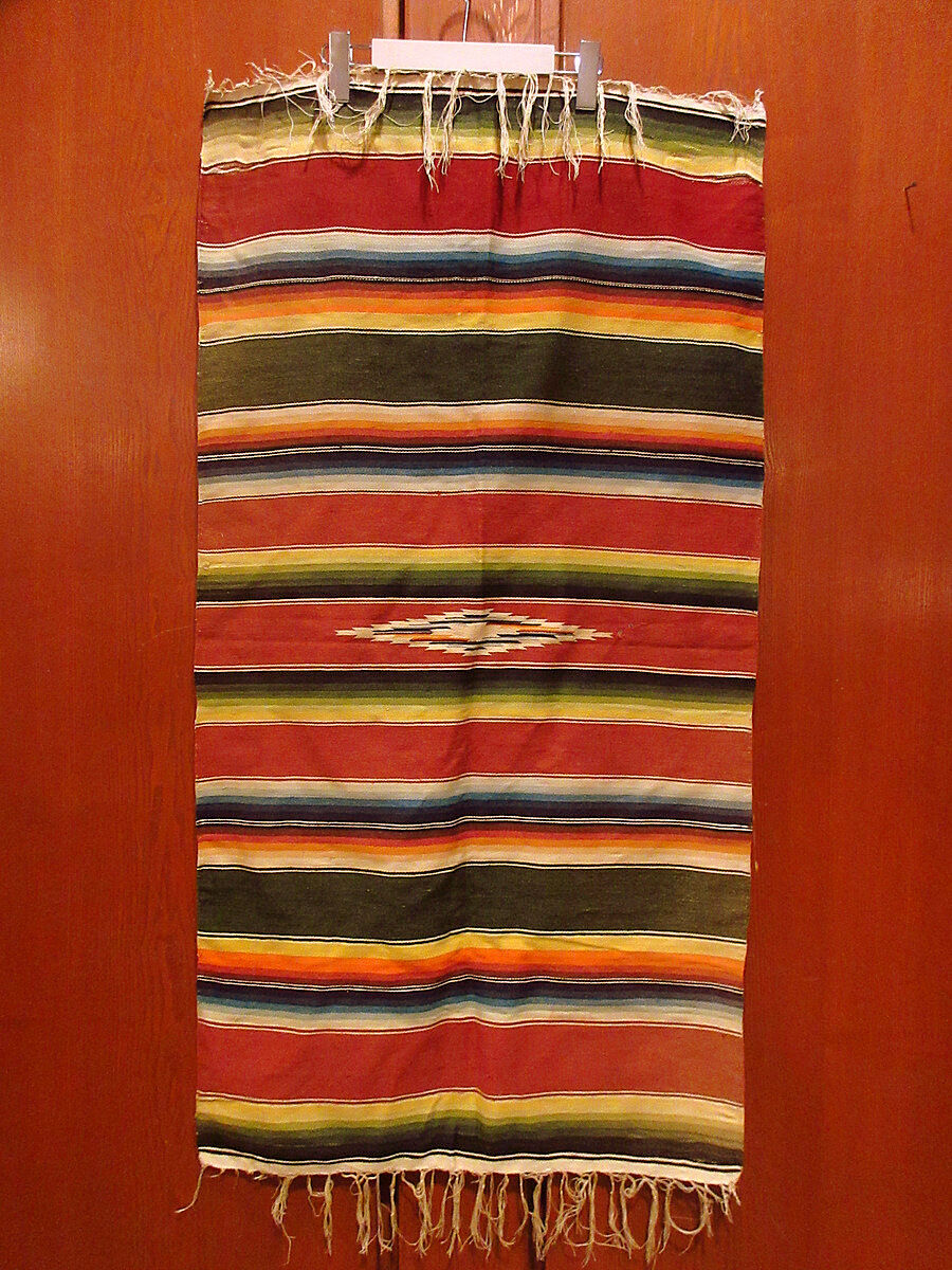 ビンテージ40's50's○メキシカンラグsize約112cm×約59.5cm○220904k