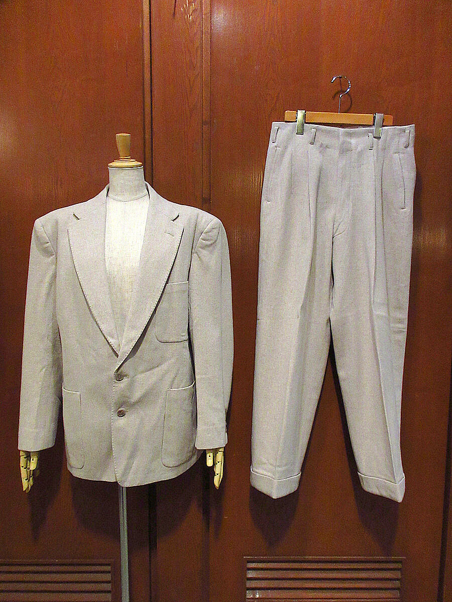 ビンテージ50's ウール2Bスーツ 221105s1-m-suit 1950s古着