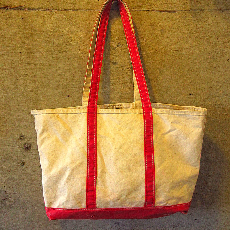 90'S LLBean キャンバストートバッグ ホワイト/レッド L.L.Bean（エルエルビーン） 90'S L.L.BEAN Mini Tote Bag WHITE/RED