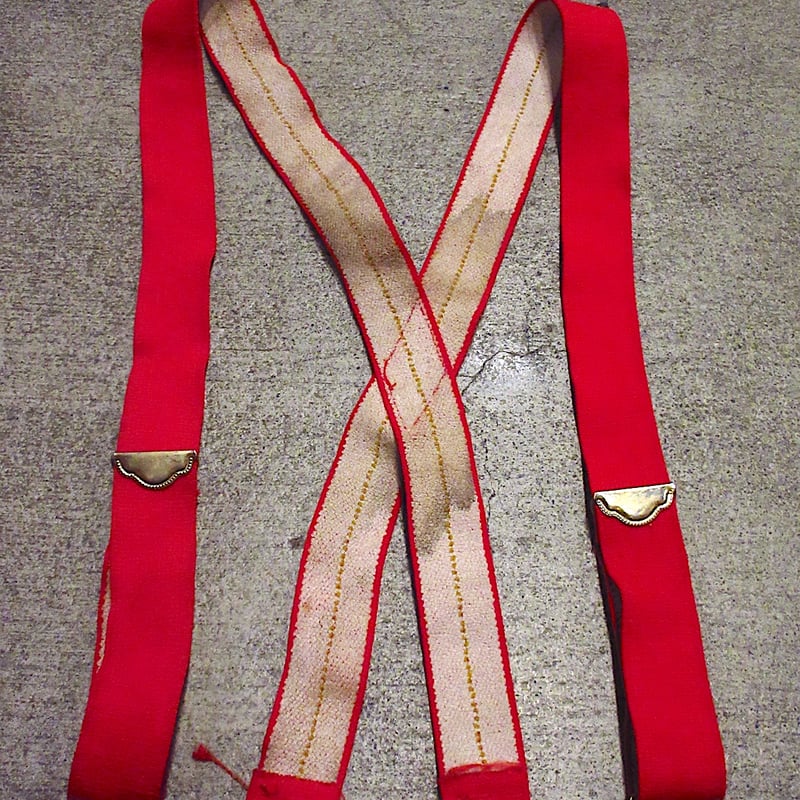 ビンテージ○クリップ式サスペンダー赤○231106c10-ssp ファッション  