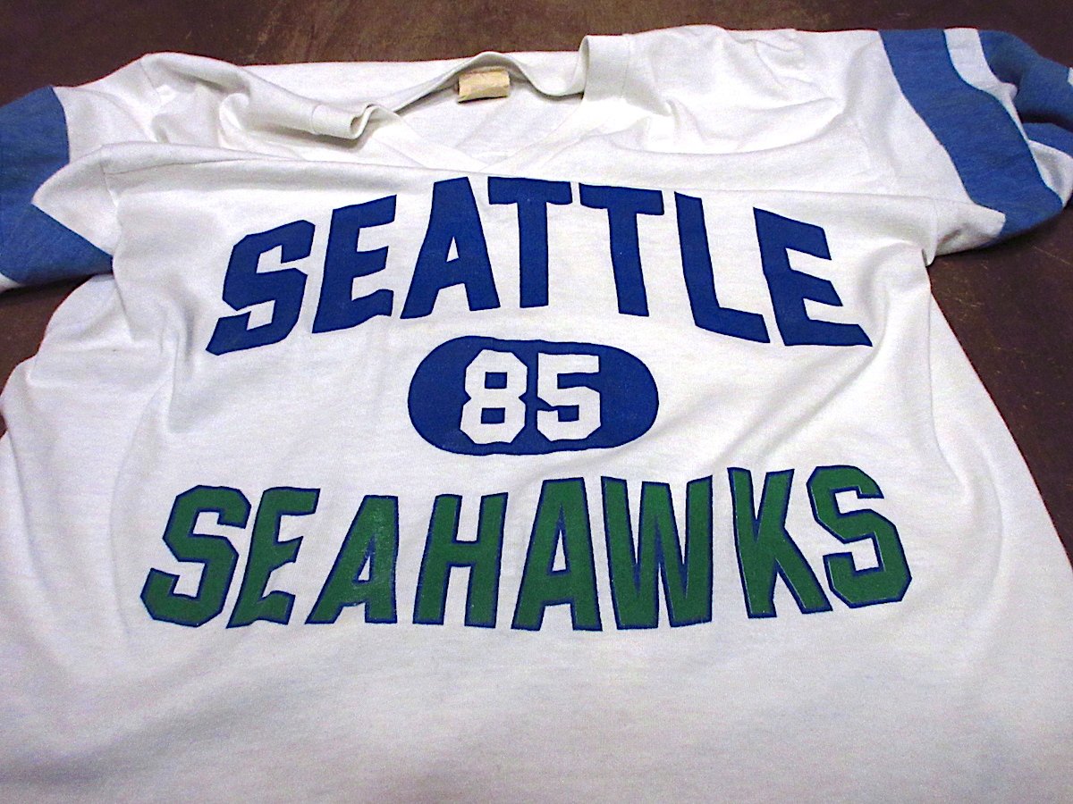 ビンテージ80's○SEATTLE SEAHAWKSフットボールTシャツ白size M○240