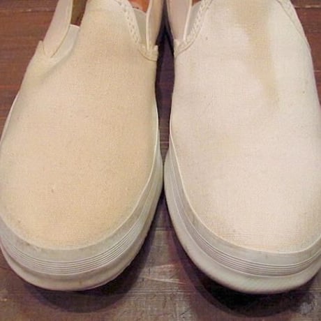 ビンテージ70's●DEADSTOCK LA CROSSE キャンバススリッポン白 Size 2 1/2●odst 1970sデッドストックキッズ子供靴スニーカー