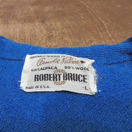 ビンテージ70's●arnold palmerカーディガン水色size L●231128j6-m-cdg古着1970s