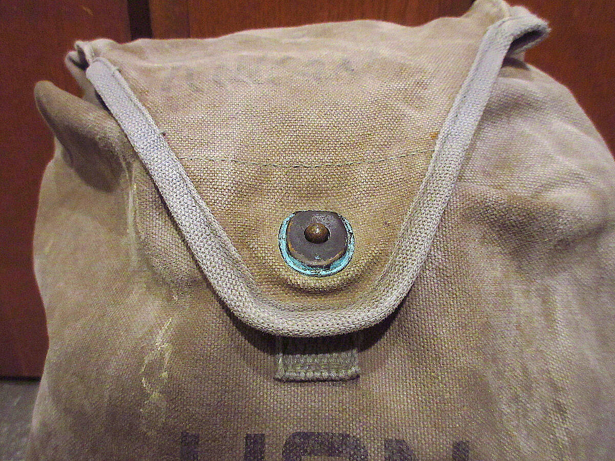 ビンテージ50's○U.S.NAVY ND MARK Vガスマスクバッグ○210720s5