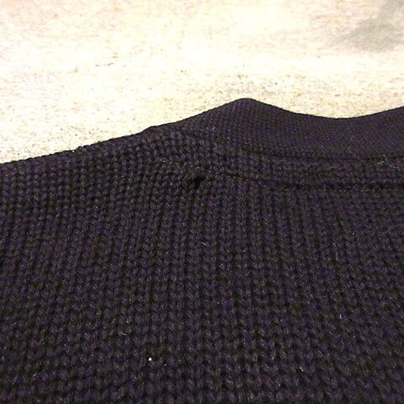 ビンテージ40's○Rugby Knitting Millsウールレターマンカーディガン黒