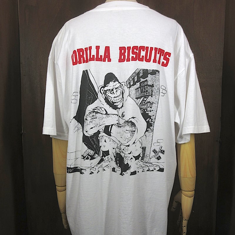 ビンテージ90's○GORILLA BISCUITS両面プリントTシャツ白size XL○25