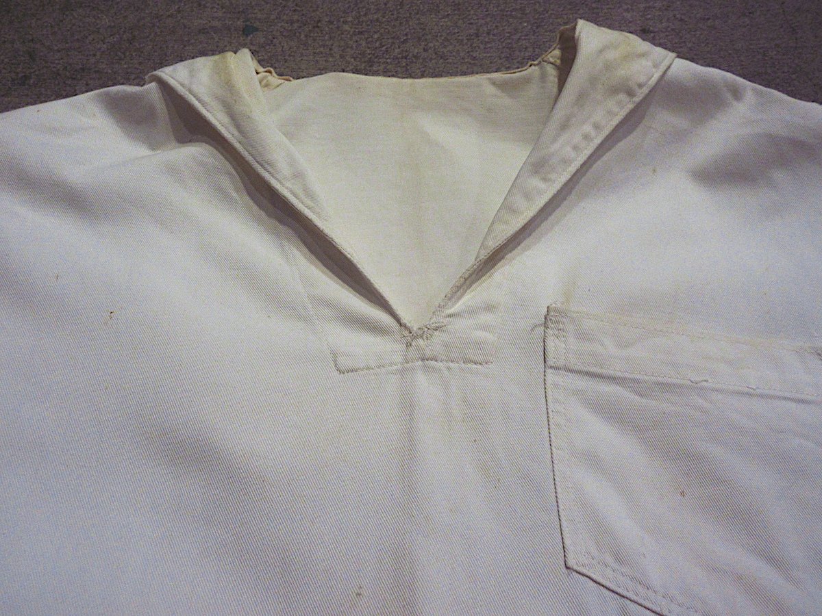 ビンテージ40's○U.S.NAVYコットンセーラーシャツ白○240708m6-m