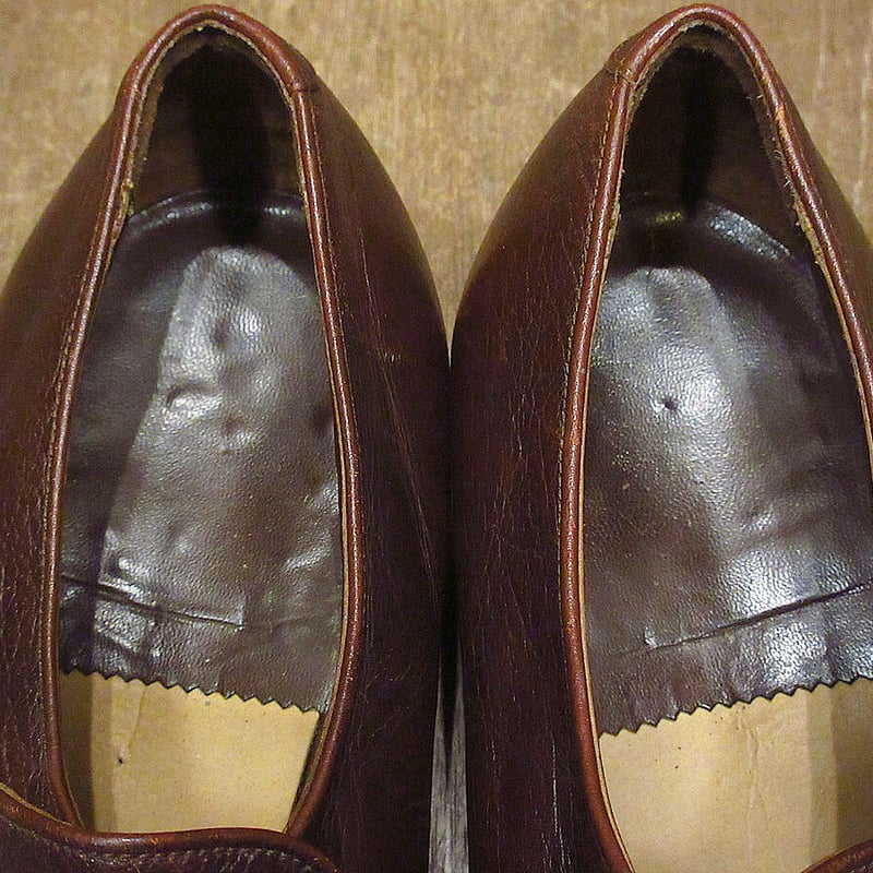 ビンテージ70's○FLORSHEIM Uチップローファー茶size 10 1/2 3E○22...