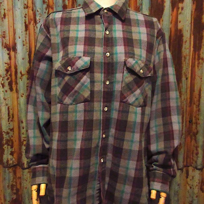ビンテージ90's○FIVE BROTHERチェック長袖シャツ○260114j3-m-lssh