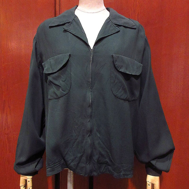 ビンテージ40's50's○Wally Riggsレーヨンジップアップループ