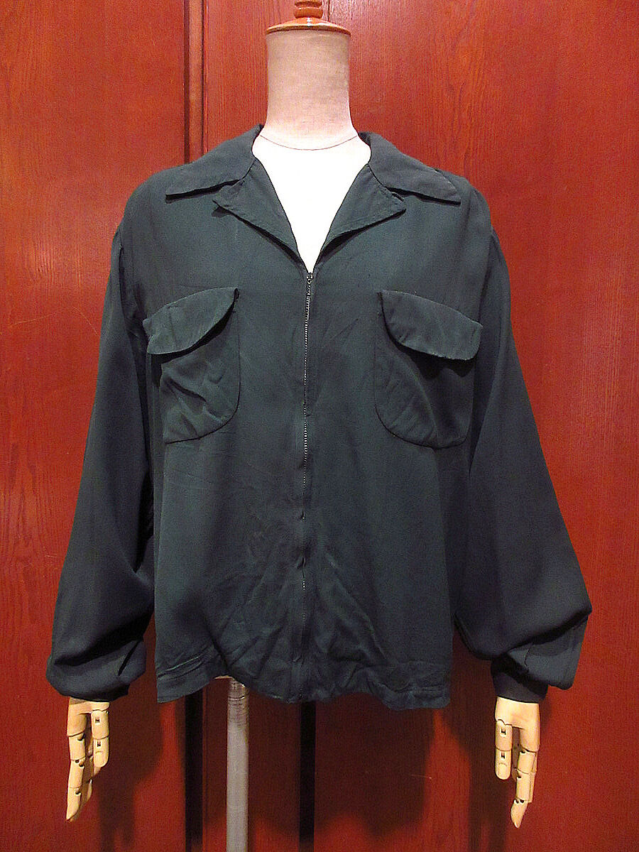 ビンテージ40's50's○Wally Riggsレーヨンジップアップループ